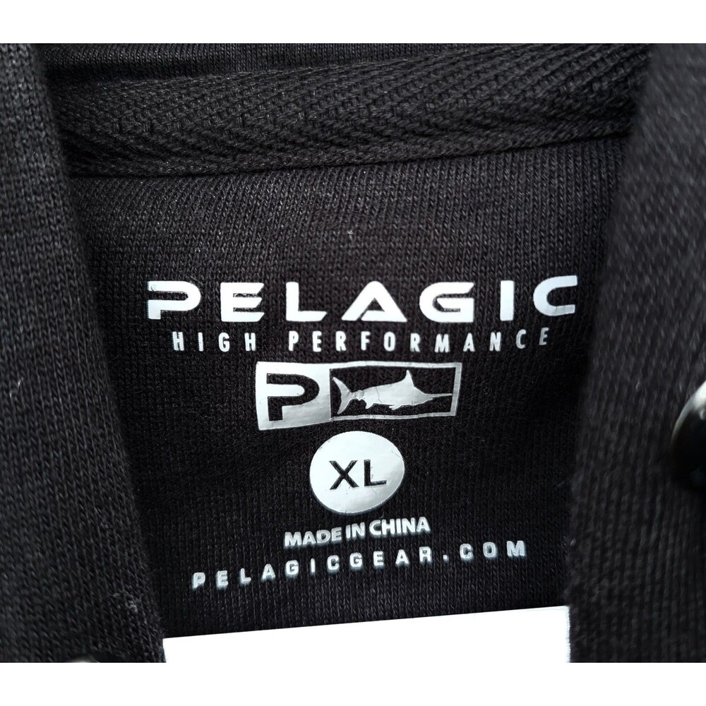 Pelagic Fleece Hoodie Fishing Black Mens XL - Picture 6 of 9